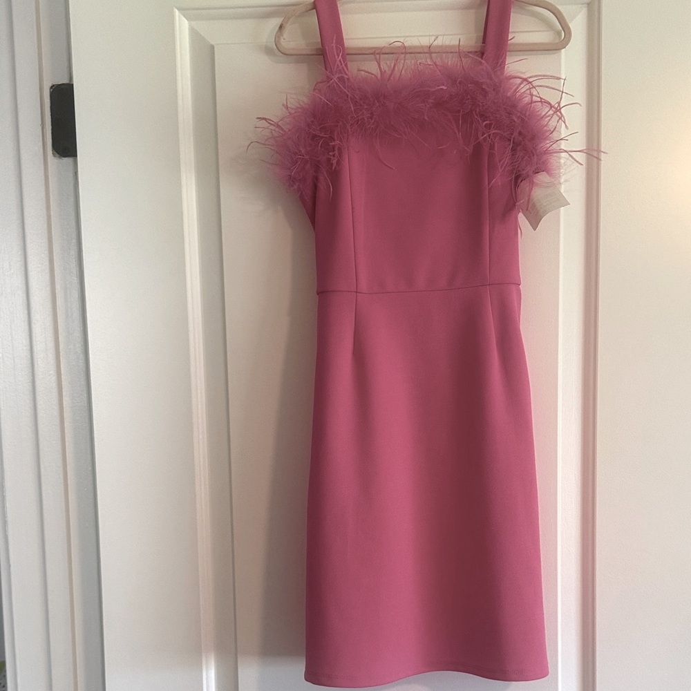 Speechless Girls’s Pink FeatherDress